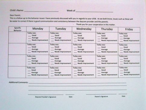 Printable Daycare Forms